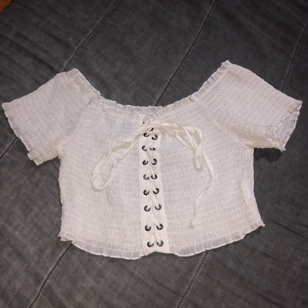 Corset Off the Shoulder Crop Top